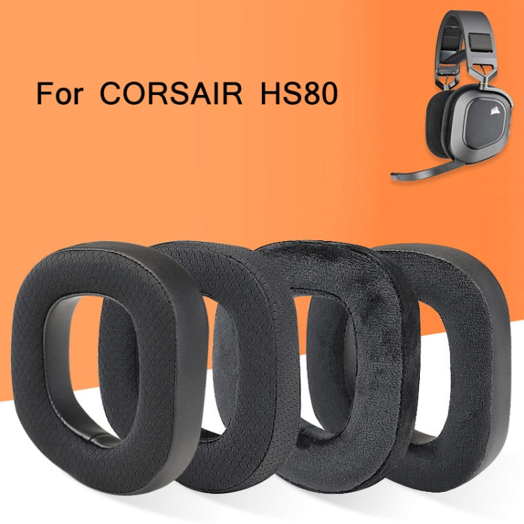 2 PCS RGB Headest Sponge Cover Earmuffs For Corsair HS80(Velvet + Protein Skin) - Apple Accessories by buy2fix | Online Shopping UK | buy2fix