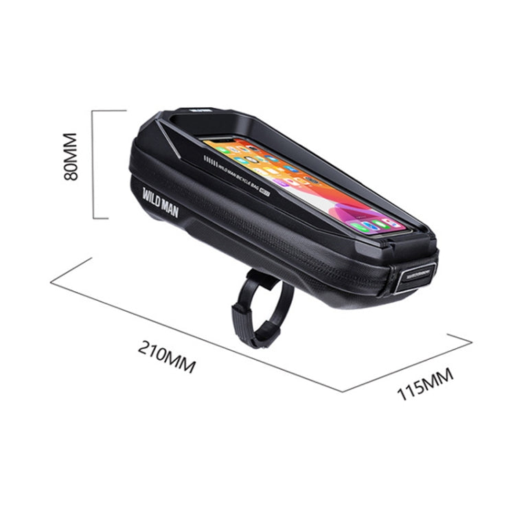 WILD MAN MS33 0.6L Mountain Bike Hard Shell Phone Touch Screen Handlebar Bag(Black) - Bicycle Bags by WILD MAN | Online Shopping UK | buy2fix