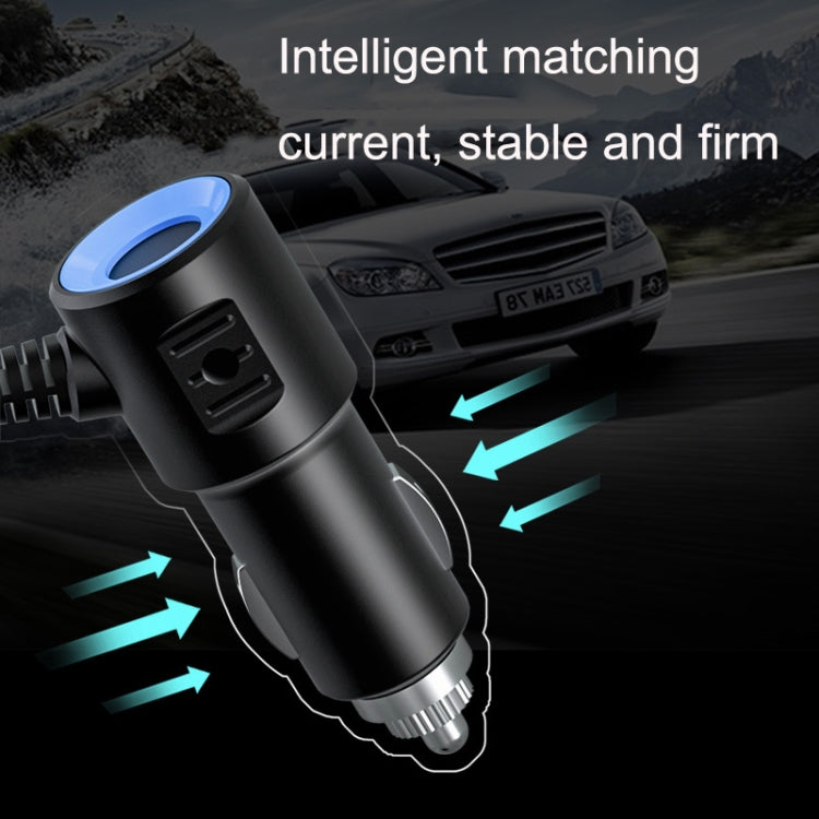 2 PCS Dual USB + Type-C / USB-C 3 Hole Cigarette Lighter Car Charger, Style: Standar Version(Black) - In Car by buy2fix | Online Shopping UK | buy2fix