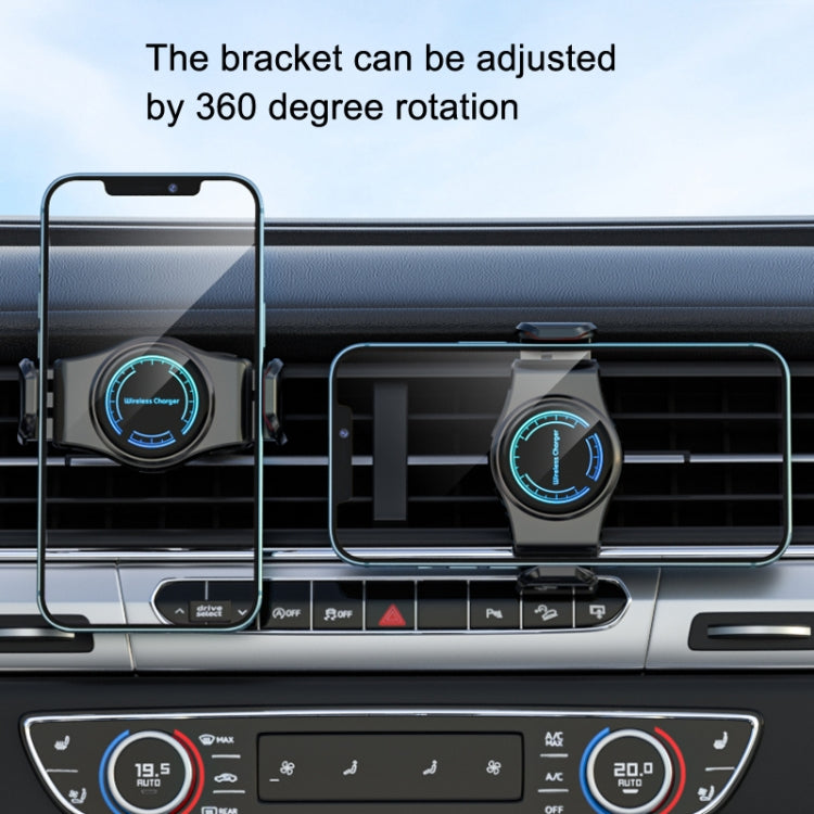 15W Mini Car Wireless Charger Phone Smart Sensing Holder(Black) - In Car by buy2fix | Online Shopping UK | buy2fix
