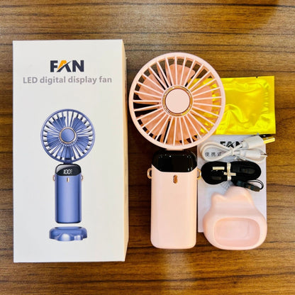 USB Handheld Digital Display Folding Aromatherapy Fan, Battery Capacity: 5000mAh(N15 Pink) - Consumer Electronics by buy2fix | Online Shopping UK | buy2fix