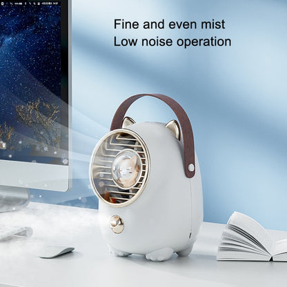 Turbine Water Cold Fan USB Desktop Humidity Spray Small Fan(Tanuka White 2000 mAh) - Consumer Electronics by buy2fix | Online Shopping UK | buy2fix