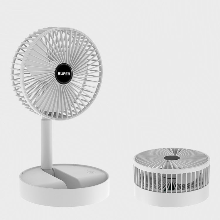 Portable Folding Fan  Retractable Floor Standing Fan,Style: Rechargeable (White) - Consumer Electronics by buy2fix | Online Shopping UK | buy2fix