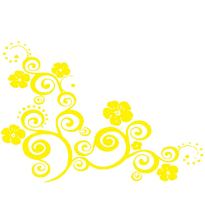 D-908 Summer Flower Totem PVC Car Hood Sticker(Yellow) - In Car by buy2fix | Online Shopping UK | buy2fix