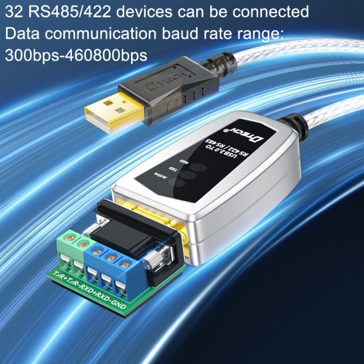 DTECH DT-5119 0.5m USB To RS485/422 Industrial Converter Serial Line Communication Adapter - RS485 / RS232 Series by DTECH | Online Shopping UK | buy2fix