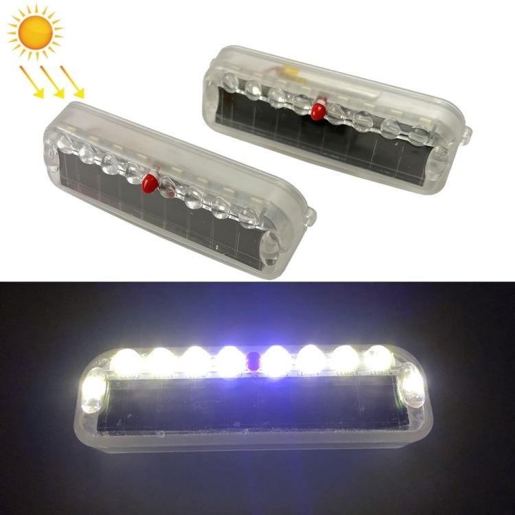 2 PCS LED Solar Decorative Night Vibration Lighting Warning strobe Lamp(White) - In Car by buy2fix | Online Shopping UK | buy2fix