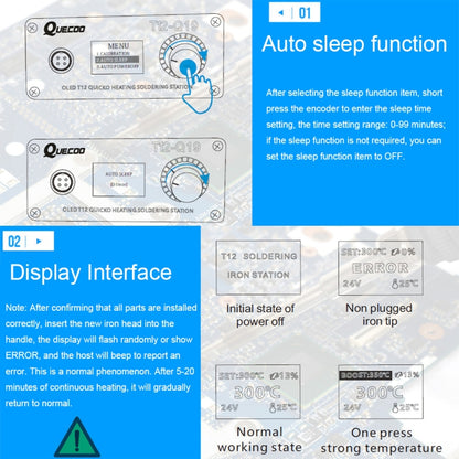 QUECOO 1.3 Inch Display Soldering Station with Handle, Set: US Plug (Q19+M8) - Electric Soldering Iron by QUECOO | Online Shopping UK | buy2fix
