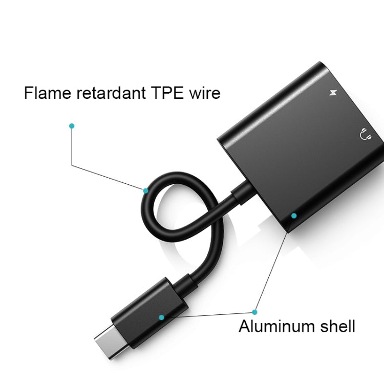 2 In 1 Type-C/USB-C PD 60W Digital Audio Adapter, Spec: Type-C+3.5mm (Silver Gray) - Type-C Adapter by buy2fix | Online Shopping UK | buy2fix