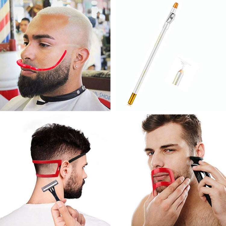 2 Sets Beard Styling Board Shaving Barber Tools, Style: Shape Ruler+Pen+Bearded Model - Hair Trimmer by buy2fix | Online Shopping UK | buy2fix