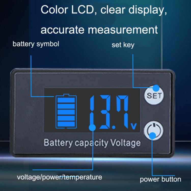 Two-Line Digital Display DC Voltmeter Lead-Acid Lithium Battery Charge Meter, Color: Red - Consumer Electronics by buy2fix | Online Shopping UK | buy2fix