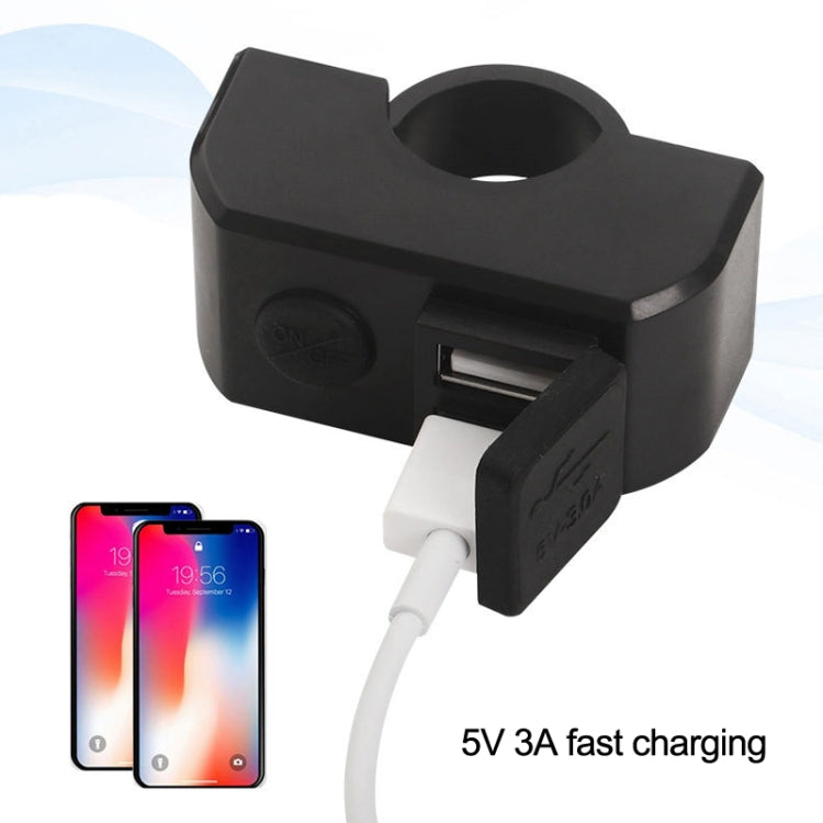 Motorcycle Dual USB Mobile Phone Charger 5V 3A Fast Charging(Black) - Battery Charger by buy2fix | Online Shopping UK | buy2fix