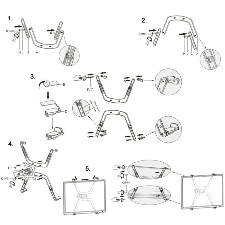 NORTH BAYOU FP-1 Non-Hole Computer Monitor Stand Accessories - TV Brackets & Mounts by NORTH BAYOU | Online Shopping UK | buy2fix