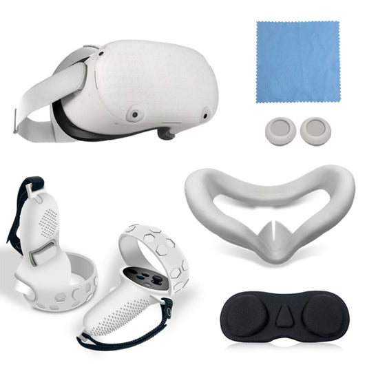 6 PCS/Set For Oculus quest2 Silicone All-Inclusive Console Controller Cover(White) - Consumer Electronics by buy2fix | Online Shopping UK | buy2fix