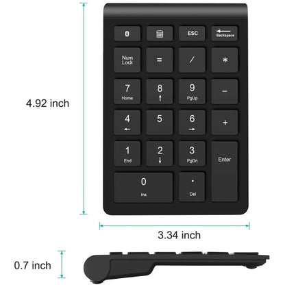 BT304 22 Keys Laptop Mini Wireless Keyboard, Spec: Bluetooth (Black) - Wireless Keyboard by buy2fix | Online Shopping UK | buy2fix