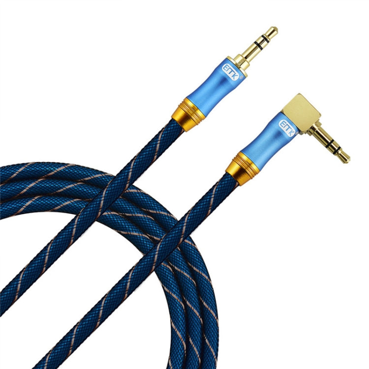 EMK 90-Degree Car 3.5mm Audio Cable Extension Cable, Cable Length: 3M(Blue) - Aux Cable by EMK | Online Shopping UK | buy2fix