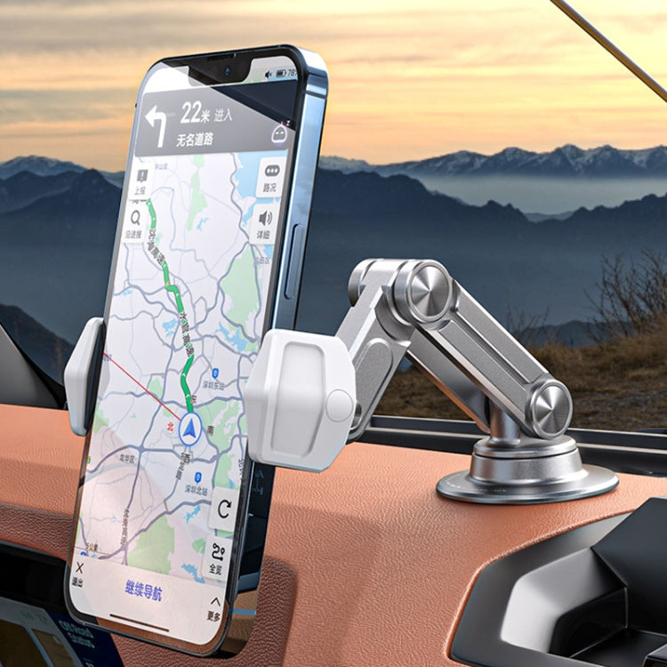 Aluminum Alloy Rotatable Lift Mobile Phone Holder Car Holder,Style: Clip Type Silver - In Car by buy2fix | Online Shopping UK | buy2fix