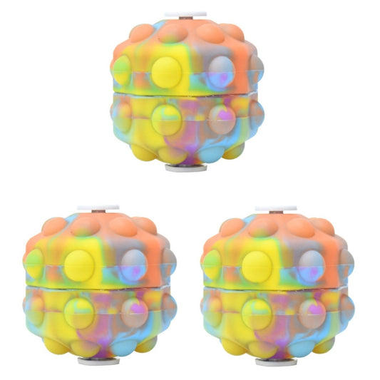 3 PCS Rotating Glowing Octagonal Silicone Ball Educational Toys, Specification: Glow 4 Seconds(Yellow Blue) - Squeeze Toys by buy2fix | Online Shopping UK | buy2fix