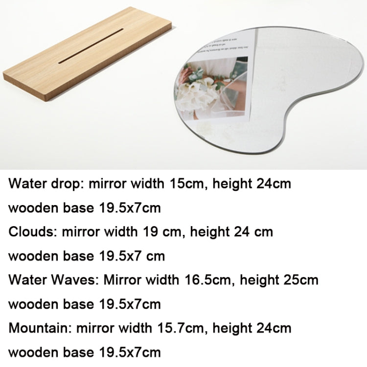 Irregular Acrylic Mirror With Wooden Base Photo Props(Cloud) - Camera Accessories by buy2fix | Online Shopping UK | buy2fix
