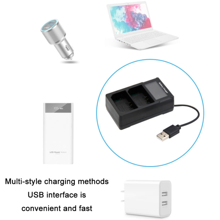 FZ100 USB LCD Screen Dual Charge Camera Battery Charger - Camera Accessories by buy2fix | Online Shopping UK | buy2fix