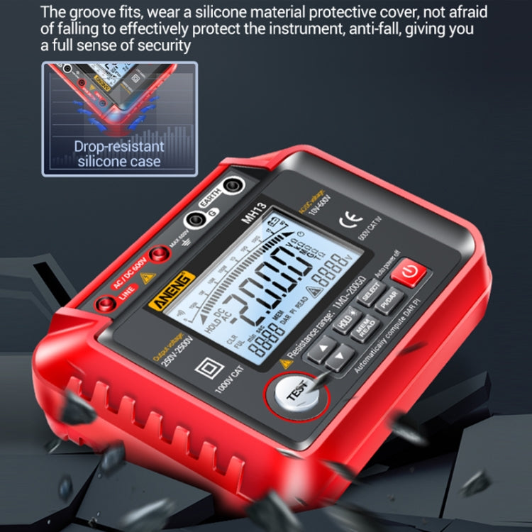 ANENG MH13 High Voltage Digital Electronic Meter Insulation Resistance Tester(Red) - Current & Voltage Tester by ANENG | Online Shopping UK | buy2fix