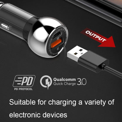 LDNIO C1 36W PD + QC 3.0 Car Fast Charger High Power Smart USB Car Charger with 8 Pin Cable - Car Charger by LDNIO | Online Shopping UK | buy2fix