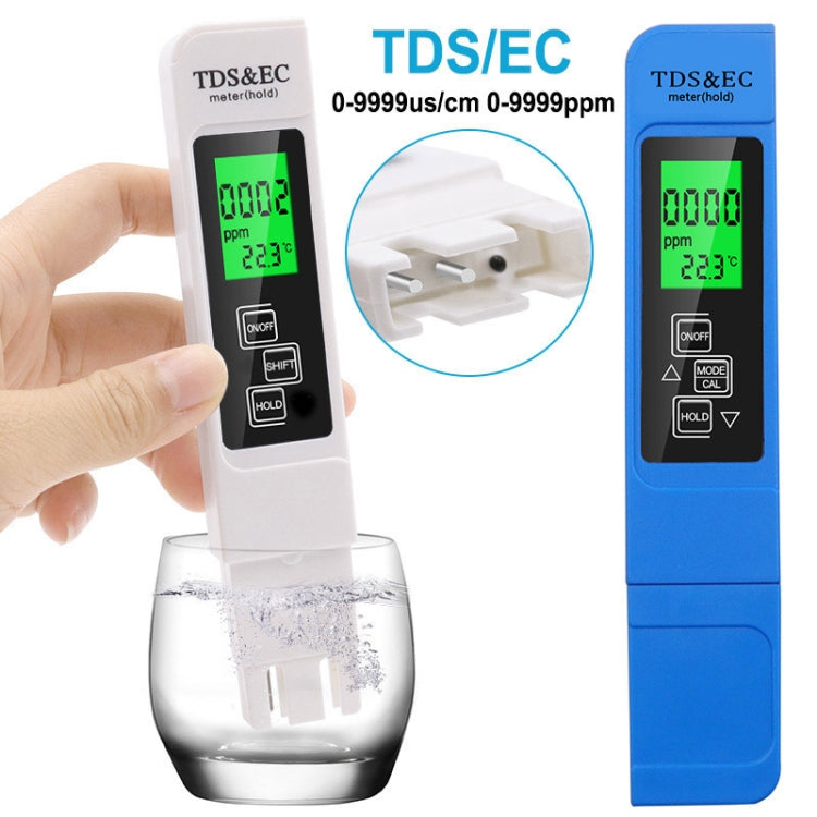 Backlight Model TDS & EC Water Quality Test Pen Meter Conductivity Test Pen(White) - Consumer Electronics by buy2fix | Online Shopping UK | buy2fix