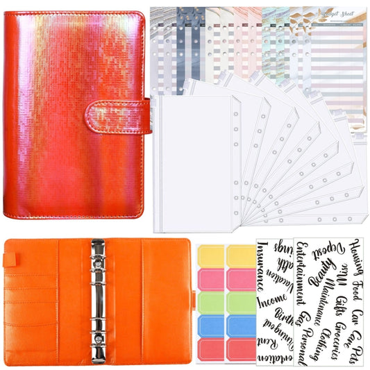A6 Illusion Magic Square Loose-leaf PU Notebook Cash Budget Book(Orange) - Notebooks by buy2fix | Online Shopping UK | buy2fix