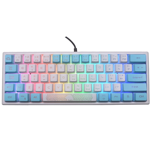 ZIYOULANG K61 62 Keys Game RGB Lighting Notebook Wired Keyboard, Cable Length: 1.5m(White Blue) - Wired Keyboard by ZIYOULANG | Online Shopping UK | buy2fix