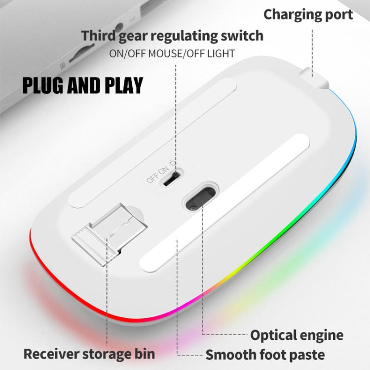 XUNSVFOX XYH50 4 Keys USB Charging Business Office Wireless Light Mouse(Pink) - Wireless Mice by XUNSVFOX | Online Shopping UK | buy2fix