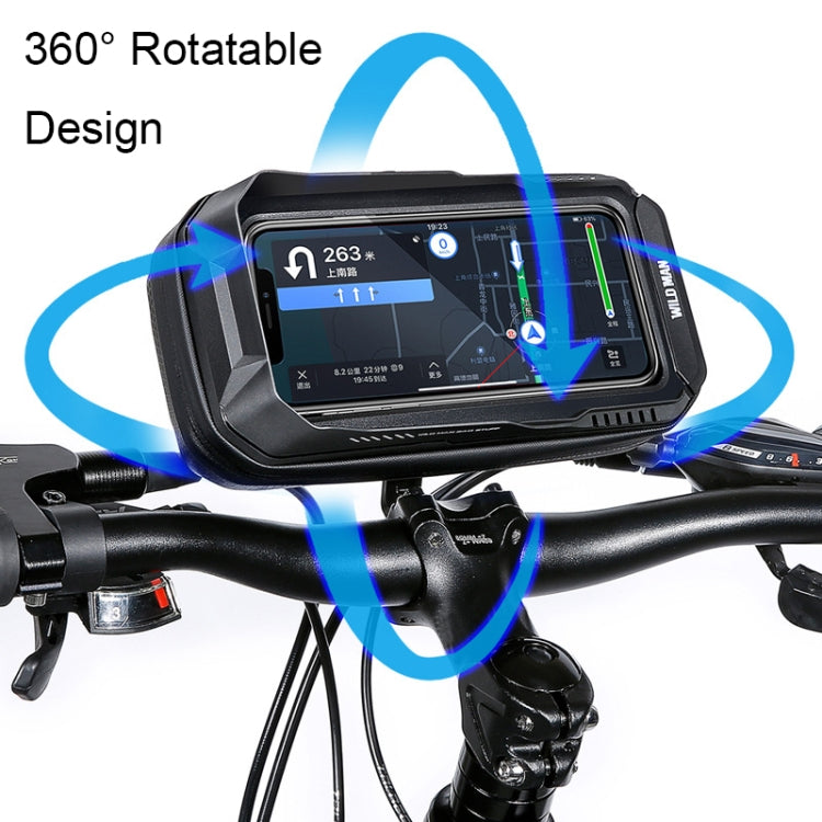 WILD MAN XT3X 0.6L Bicycle 360 Degree Rotating Waterproof Touch Screen Phone Holder Bag(Black) - Bicycle Bags by WILD MAN | Online Shopping UK | buy2fix