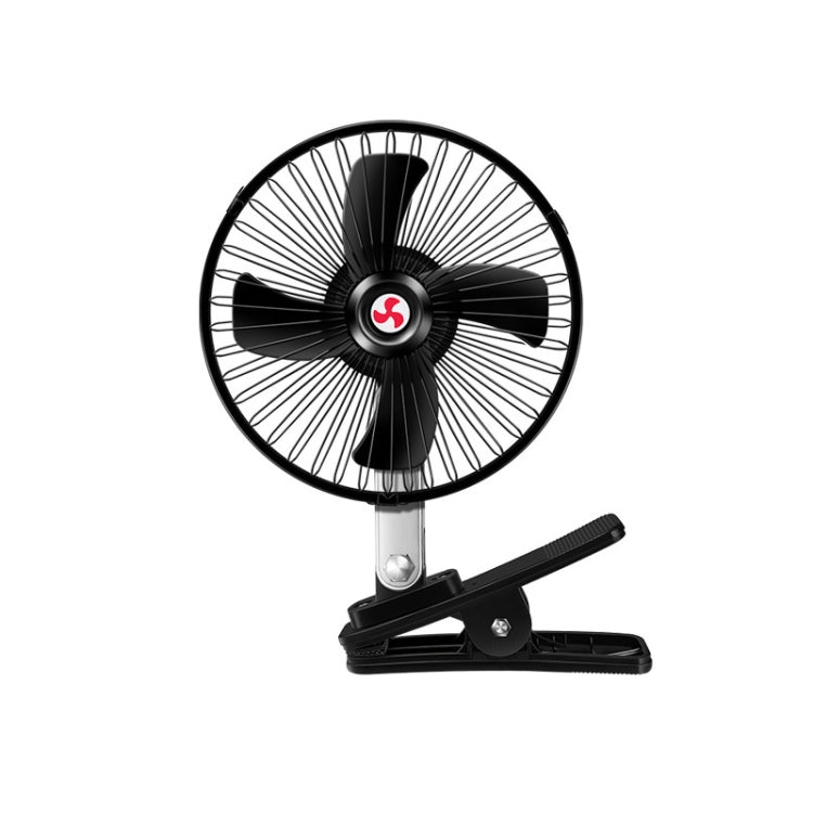 Car Powerful Fixing Clip Cooling High Wind Power Electric Fan, Specification: 6 inch Black 12V - In Car by buy2fix | Online Shopping UK | buy2fix