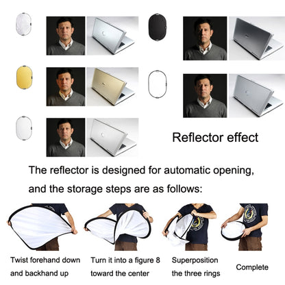 Selens  5 In 1 (Gold / Silver  / White / Black / Soft Light) Folding Reflector Board, Size: 120x180cm - Camera Accessories by Selens | Online Shopping UK | buy2fix