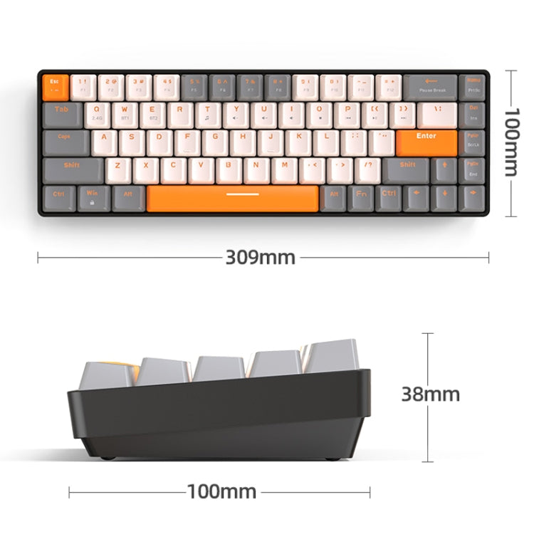 ZIYOU LANG K68 68 Keys Bluetooth Wireless Dual Model Mechanical Keyboard, Style: Green Shaft Version (Milkshake) - Wireless Keyboard by ZIYOU LANG | Online Shopping UK | buy2fix