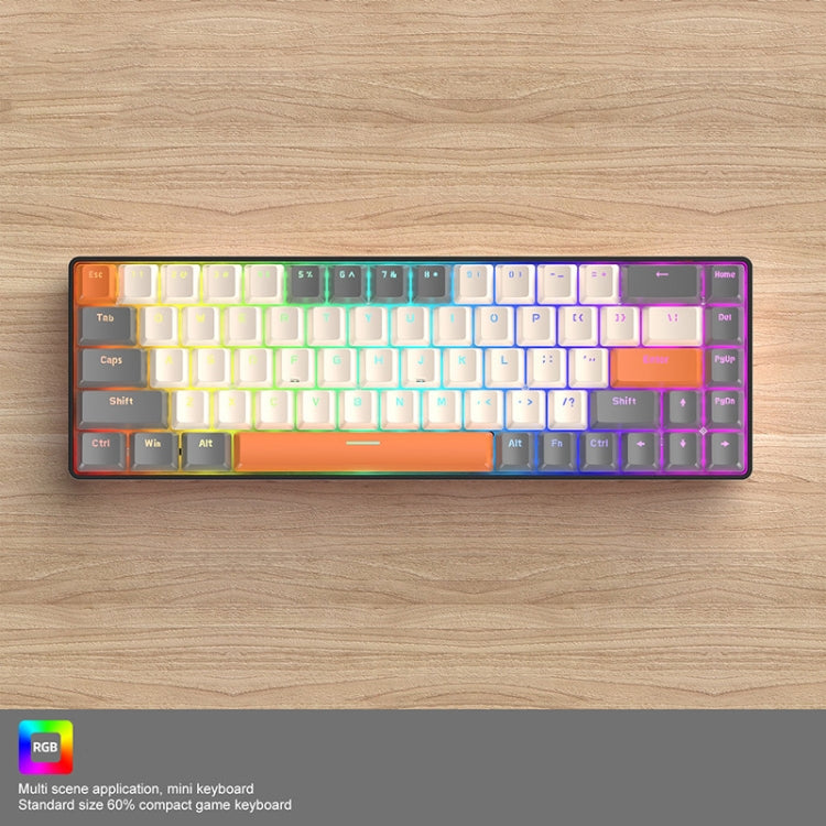 ZIYOU LANG T8 68 Keys RGB Gaming Mechanical Keyboard, Cable Length: 1.5m, Style: Micro Light Version Green Shaft - Wired Keyboard by ZIYOU LANG | Online Shopping UK | buy2fix