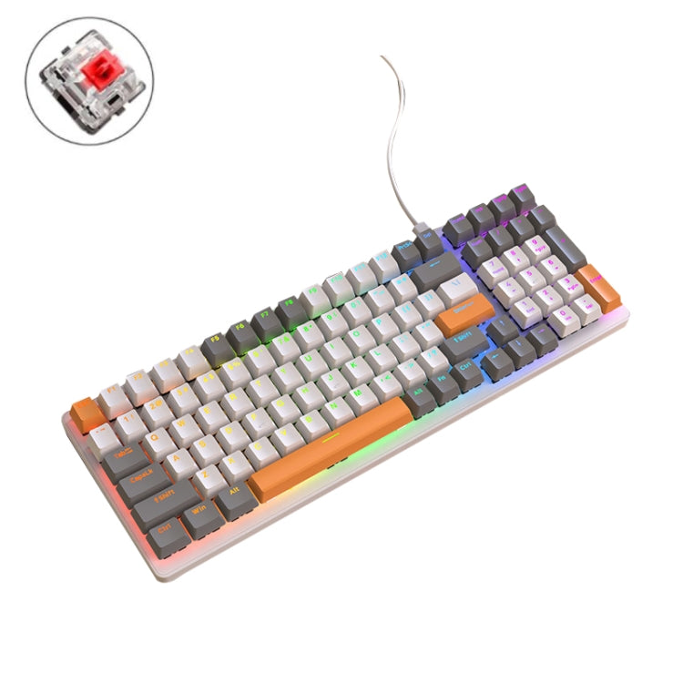 ZIYOU LANG  K3 100 Keys Game Glowing Wired Mechanical Keyboard, Cable Length: 1.5m, Style: Bee Version Red Axis - Wired Keyboard by ZIYOU LANG | Online Shopping UK | buy2fix