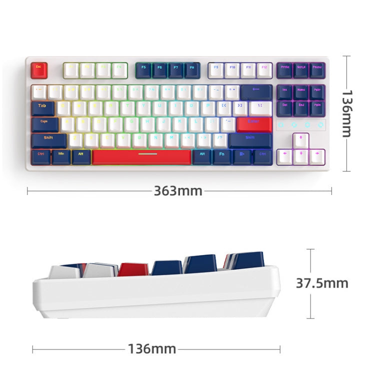 ZIYOU LANG K87 87-Keys Hot-Swappable Wired Mechanical Keyboard, Cable Length: 1.5m, Style: Red Shaft (Micr-light White Light) - Wired Keyboard by ZIYOU LANG | Online Shopping UK | buy2fix