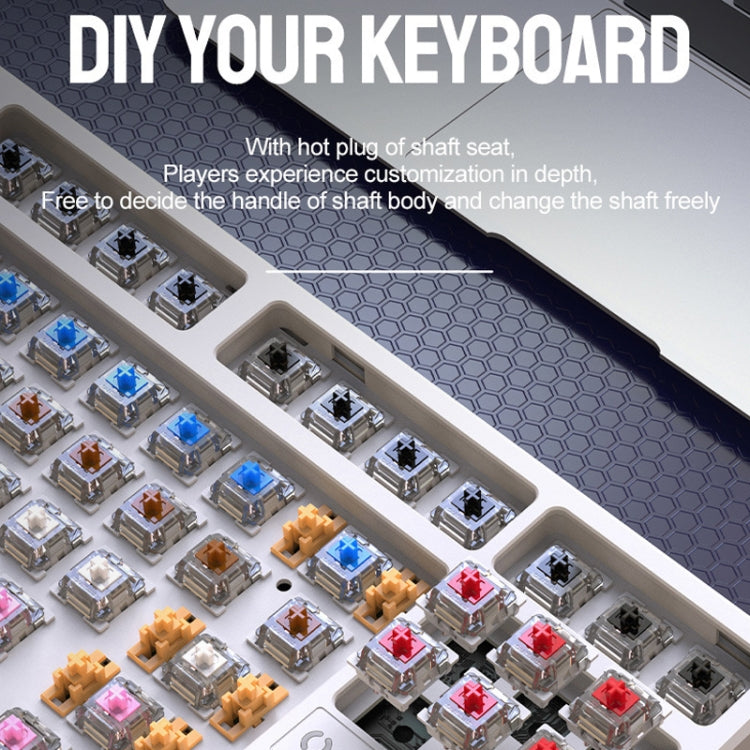 ZIYOU LANG K87 87-key RGB Bluetooth / Wireless / Wired Three Mode Game Keyboard, Cable Length: 1.5m, Style: Red Shaft (Water Green) - Wireless Keyboard by ZIYOU LANG | Online Shopping UK | buy2fix