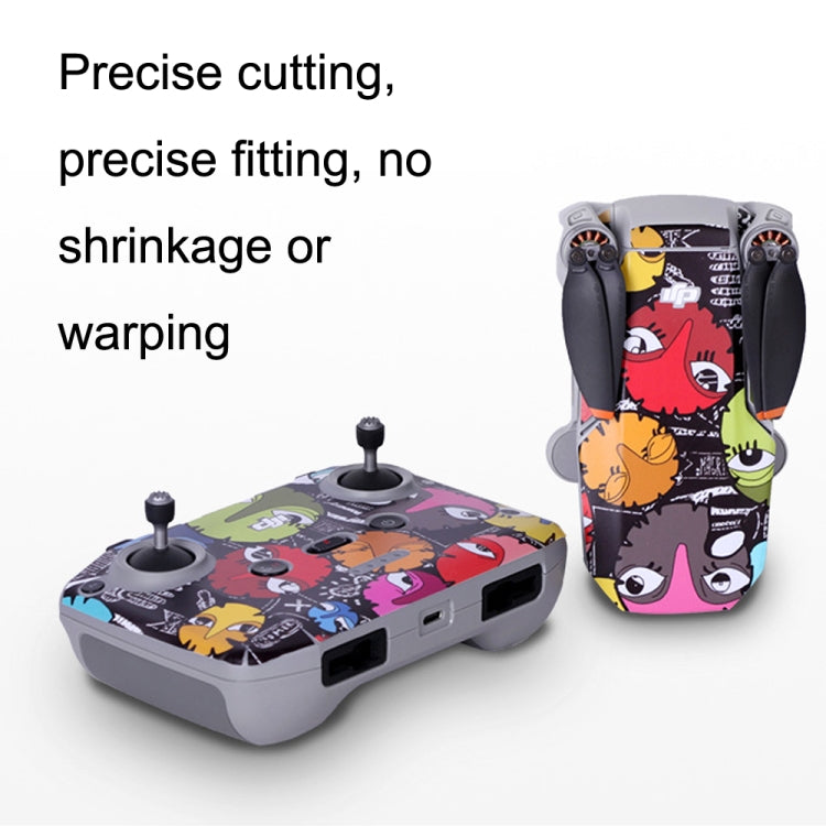 Sunnylife MM2-TZ452 For DJI Mini 2 Waterproof PVC Drone Body + Arm + Remote Control Decorative Protective Stickers Set(Big Eyes Monster) - Stickers by Sunnylife | Online Shopping UK | buy2fix