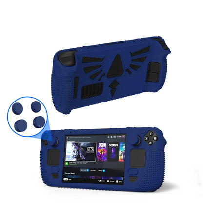 For Steam Deck V V4-1 Pocket Consoles Silicone Non-slip Protective Case with Holder Function(Blue) - Accessories by buy2fix | Online Shopping UK | buy2fix