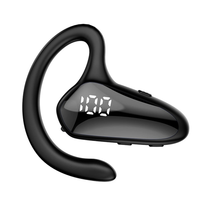 YX02 With Digital Display Hanging Ear Bone Conduction Bluetooth Headset(Black) - Bluetooth Earphone by buy2fix | Online Shopping UK | buy2fix