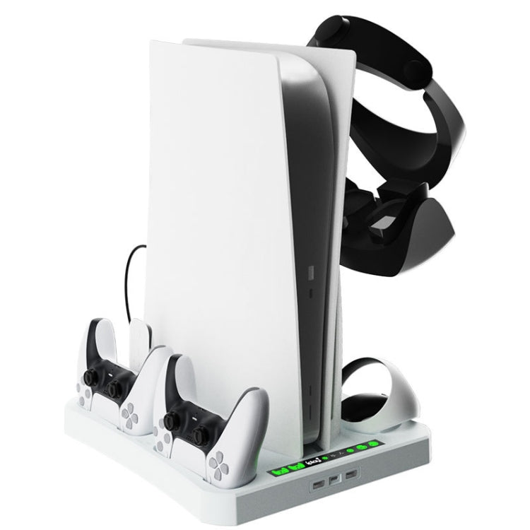 For PS5 ipaly Host Multifunctional Cooling Base VR2 Handle Charging Stand Disc Storage Rack(White) - Holder by ipaly | Online Shopping UK | buy2fix