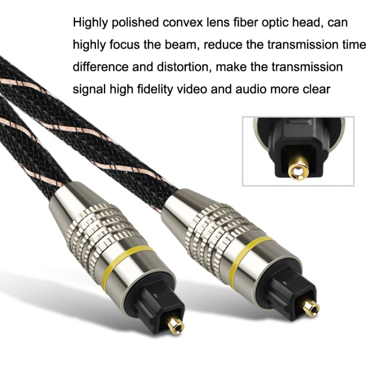 EMK HB/A6.0 SPDIF Interface Digital High-Definition Audio Optical Fiber Cable, Length: 3m(Black White Net) - Audio Optical Cables by EMK | Online Shopping UK | buy2fix