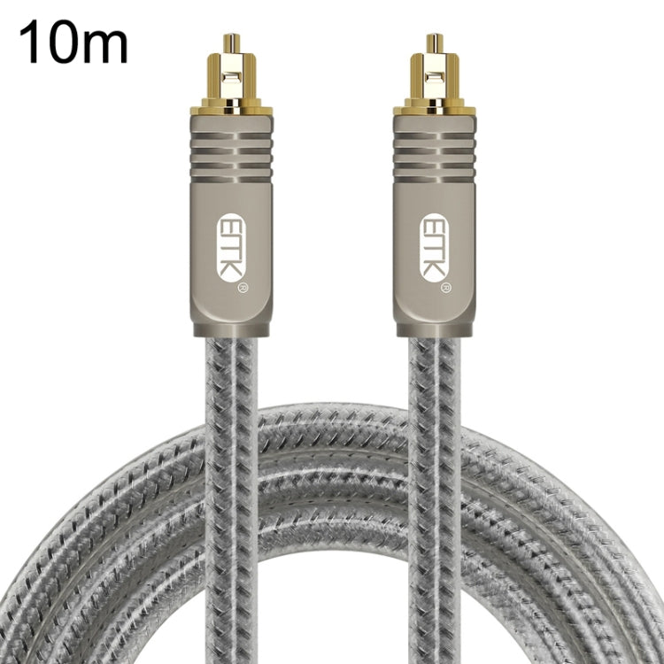 EMK YL/B Audio Digital Optical Fiber Cable Square To Square Audio Connection Cable, Length: 10m(Transparent Gray) -  by EMK | Online Shopping UK | buy2fix