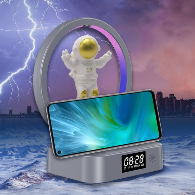 Y-558 Magnetic Levitation Astronaut TWS Bluetooth Speaker With RGB Light,Style: Silver Basic - Desktop Speaker by buy2fix | Online Shopping UK | buy2fix