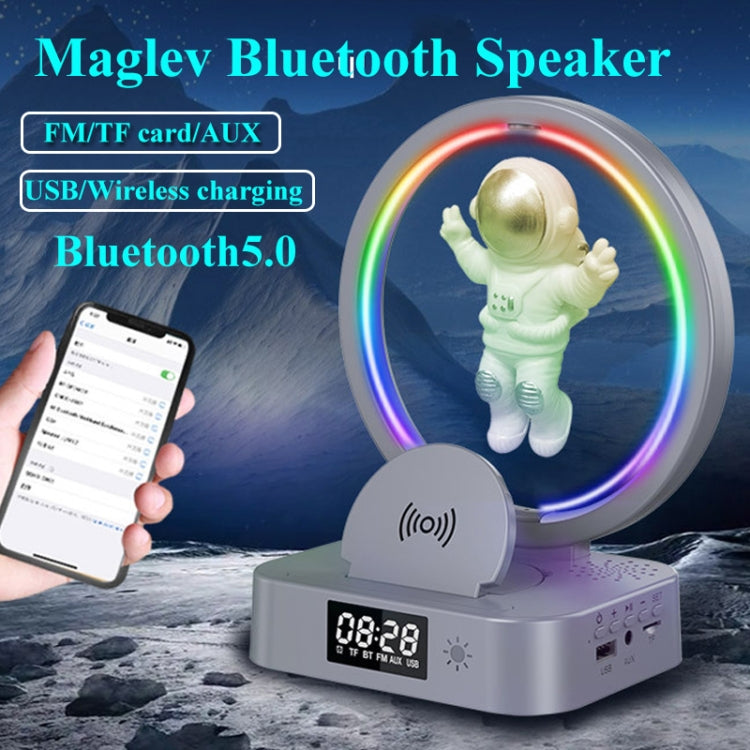 Y-558 Magnetic Levitation Astronaut TWS Bluetooth Speaker With RGB Light,Style: Golden Wireless Charging - Desktop Speaker by buy2fix | Online Shopping UK | buy2fix