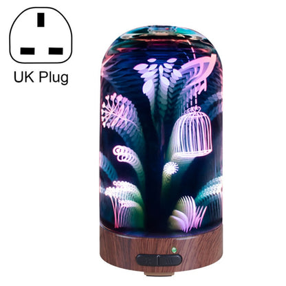 AOD-8 Jungle Discovery 3D Glass Aromatherapy Machine Silent Bedroom Mini Humidifier UK Plug - Air Purifiers & Parts by buy2fix | Online Shopping UK | buy2fix
