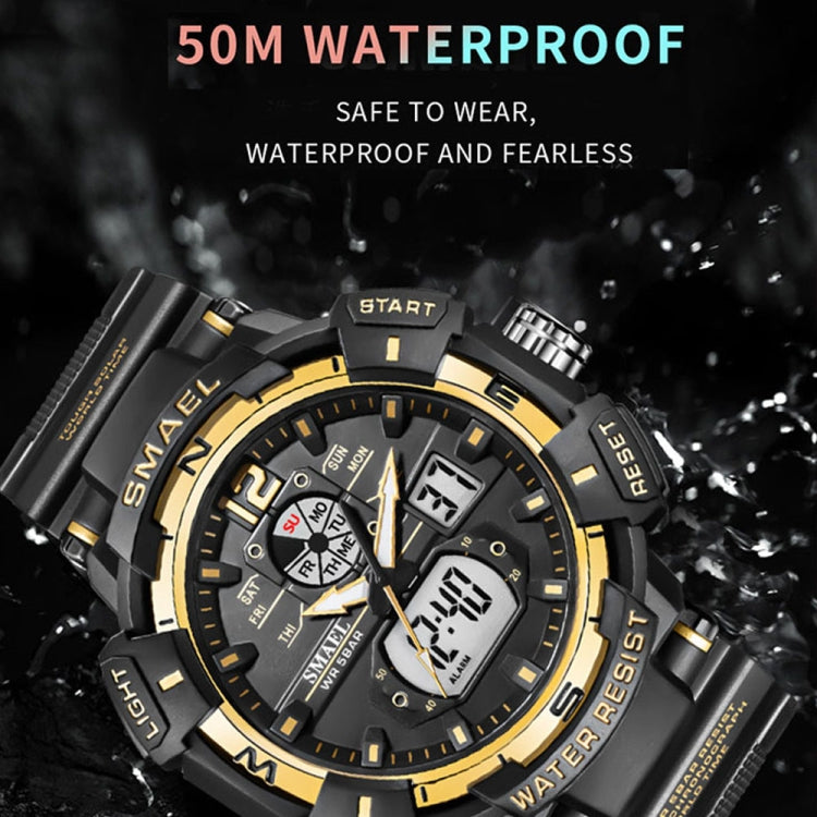 SMAEL 8045 Outdoor Waterproof Time Sports Luminous Dual Display Watch(Black) - Sport Watches by SMAEL | Online Shopping UK | buy2fix