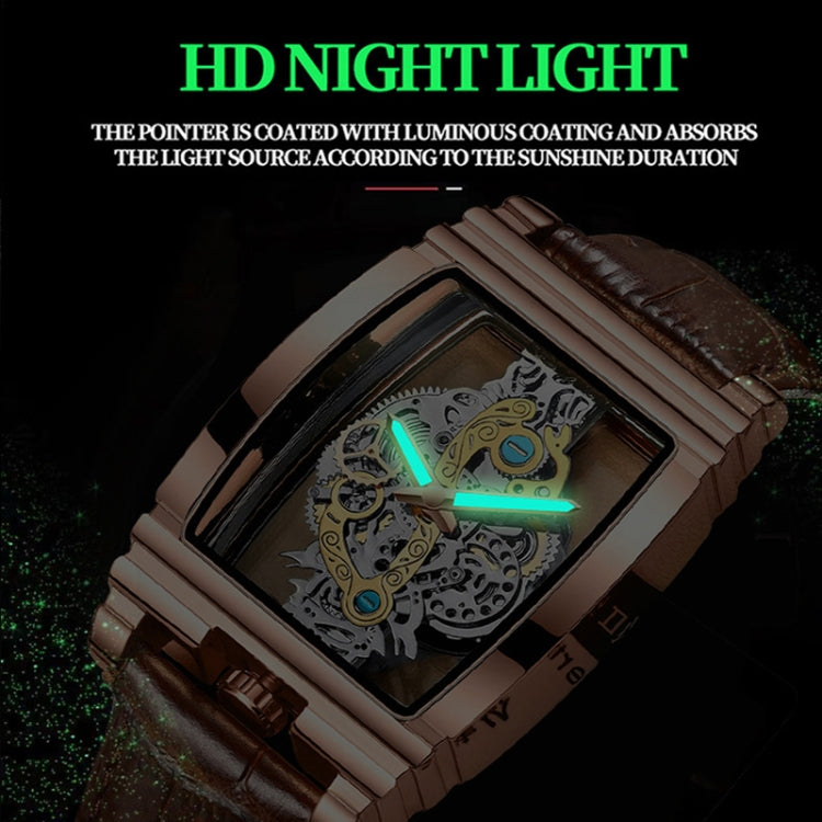 BINBOND B5011 Gear Hollow Outdoor Waterproof Luminous Men Business Watches(Black Steel Steel Strap) - Metal Strap Watches by BINBOND | Online Shopping UK | buy2fix