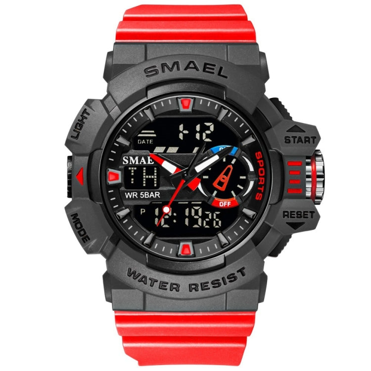 SMAEL 8043 Multifunctional Dual Display Shockproof Outdoor Waterproof Sports Quartz Watch(Red) - LED Digital Watches by SMAEL | Online Shopping UK | buy2fix