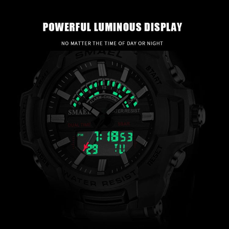 SMAEL 8028 Sports Waterproof Men Watch Outdoor Mountaineering Wear-resistant Wrist Watch(Black Rose Gold) - LED Digital Watches by SMAEL | Online Shopping UK | buy2fix